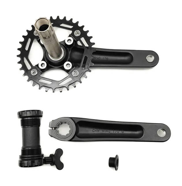 What are the significant advantages of forged AL6061-T6 aluminum alloy compared to other materials in the application of MTB Bike Single Chainwheel & Crank Set?