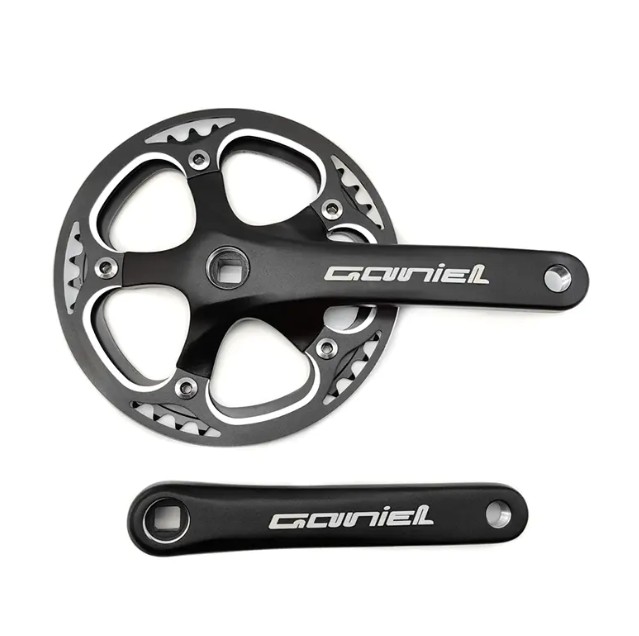 What effect does the tapered square shaft design have on the performance and stability of a Folding Bike Single Chainwheel & Crank Set？